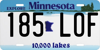 MN license plate 185LOF