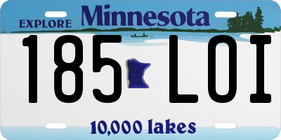 MN license plate 185LOI