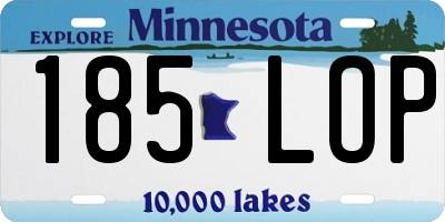 MN license plate 185LOP