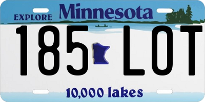 MN license plate 185LOT