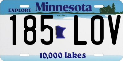 MN license plate 185LOV