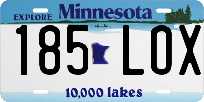 MN license plate 185LOX