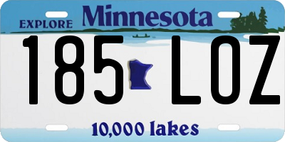 MN license plate 185LOZ