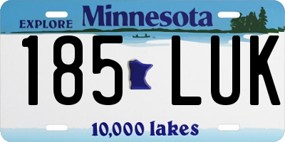 MN license plate 185LUK