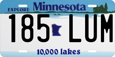 MN license plate 185LUM