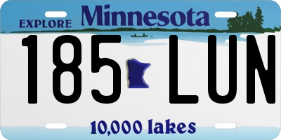 MN license plate 185LUN