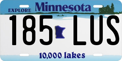 MN license plate 185LUS
