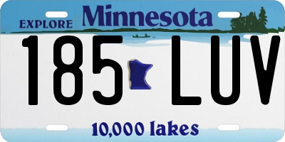 MN license plate 185LUV