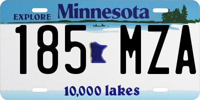 MN license plate 185MZA