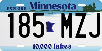 MN license plate 185MZJ