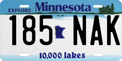 MN license plate 185NAK