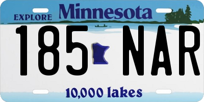 MN license plate 185NAR