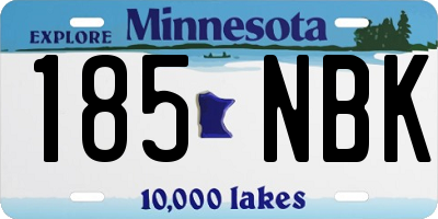 MN license plate 185NBK