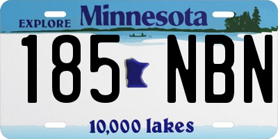 MN license plate 185NBN