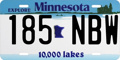 MN license plate 185NBW