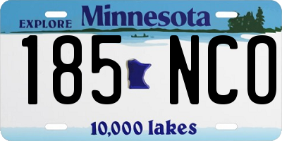 MN license plate 185NCO