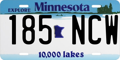MN license plate 185NCW
