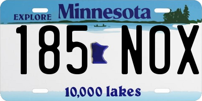MN license plate 185NOX