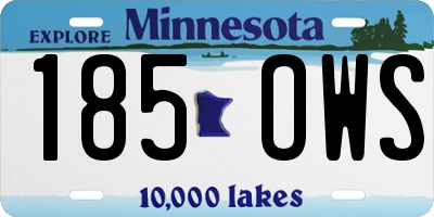 MN license plate 185OWS