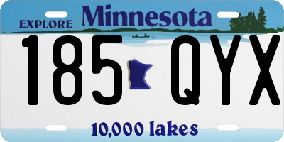 MN license plate 185QYX