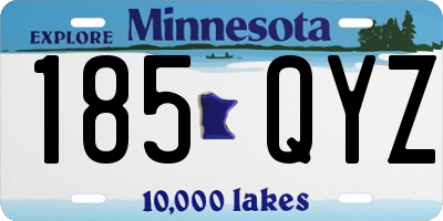 MN license plate 185QYZ
