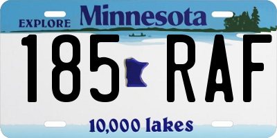 MN license plate 185RAF