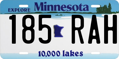 MN license plate 185RAH