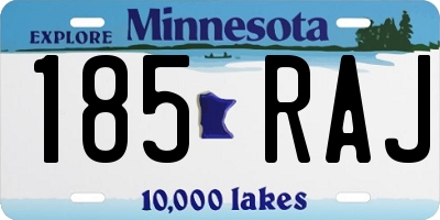 MN license plate 185RAJ