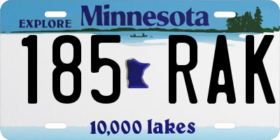 MN license plate 185RAK