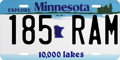 MN license plate 185RAM