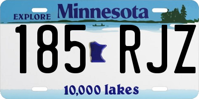 MN license plate 185RJZ