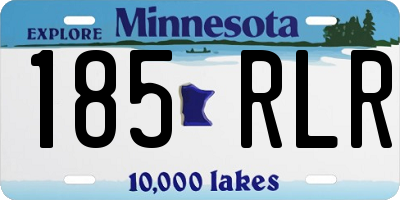 MN license plate 185RLR