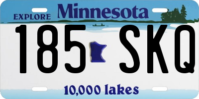 MN license plate 185SKQ