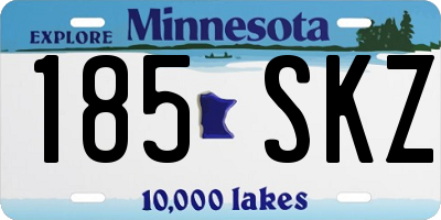 MN license plate 185SKZ