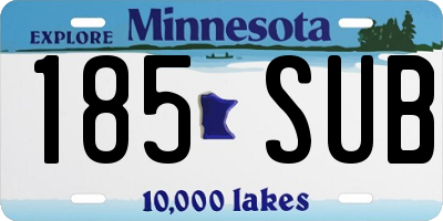 MN license plate 185SUB