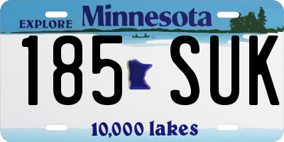 MN license plate 185SUK