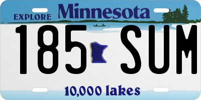 MN license plate 185SUM