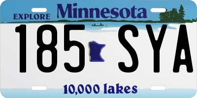 MN license plate 185SYA