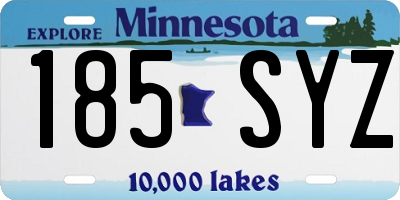 MN license plate 185SYZ