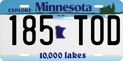 MN license plate 185TOD