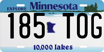 MN license plate 185TOG