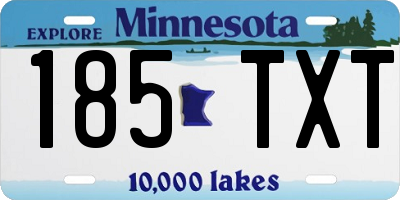 MN license plate 185TXT