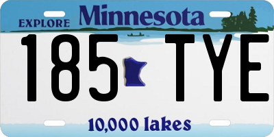 MN license plate 185TYE