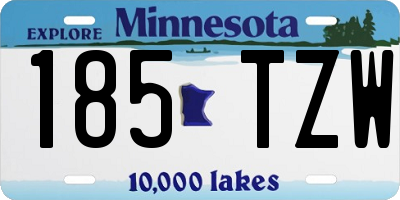 MN license plate 185TZW