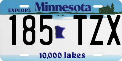 MN license plate 185TZX
