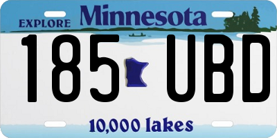 MN license plate 185UBD