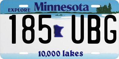 MN license plate 185UBG