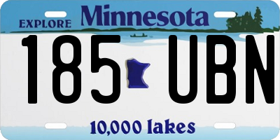 MN license plate 185UBN