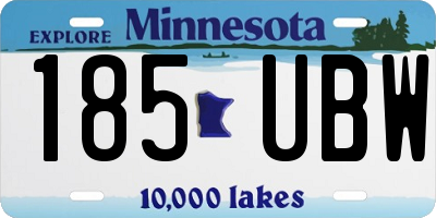 MN license plate 185UBW