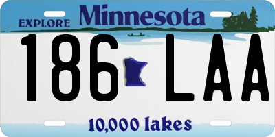 MN license plate 186LAA